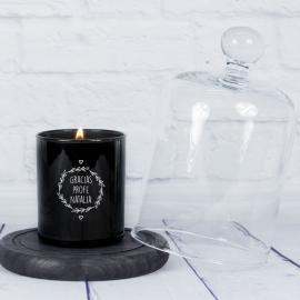 Vela grabada para profe con campana de cristal Vela grabada para profe con campana de cristal