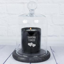 Vela personalizada 'Motivos' con campana de cristal Vela personalizada 'Motivos' con campana de cristal