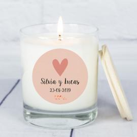 Vela personalizada con nombres y fecha Vela personalizada con nombres y fecha