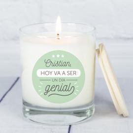 Vela personalizada 'Día genial' Vela personalizada 'Día genial'