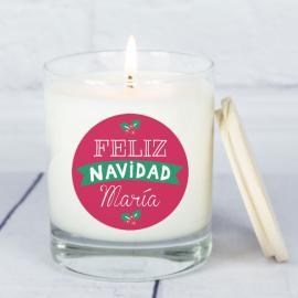 Vela personalizada Feliz Navidad Vela personalizada Feliz Navidad