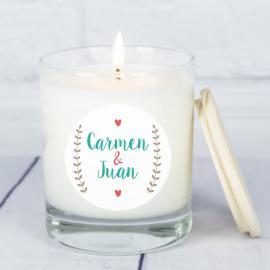 Vela personalizada para enamorados Vela personalizada para enamorados