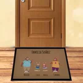 Felpudo familia Oso personalizado Felpudo familia Oso personalizado