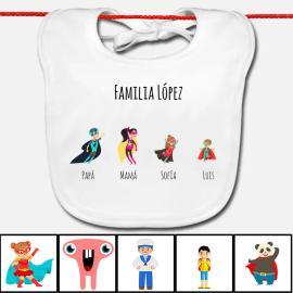 Babero familias personalizado Babero familias personalizado