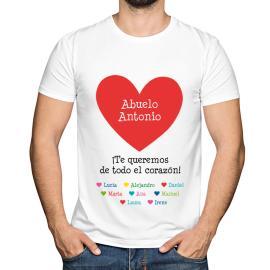 Camiseta personalizada abuelo Te queremos Camiseta personalizada abuelo Te queremos