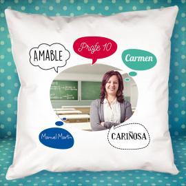 Cojín personalizado 'burbujas' para profe Cojín personalizado 'burbujas' para profe