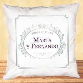 Cojín personalizado para Bodas de Plata Cojín personalizado para Bodas de Plata