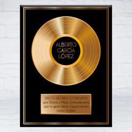 Disco de oro personalizado en lienzo Disco de oro personalizado en lienzo