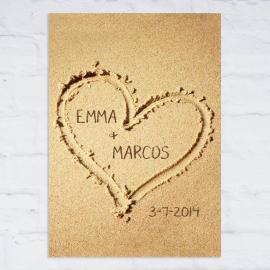Lámina personalizada Corazón en la arena Lámina personalizada Corazón en la arena