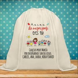 Mochila cuerdas BIO personalizada para profes Mochila cuerdas BIO personalizada para profes