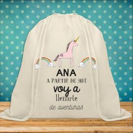 Mochila de cuerdas BIO personalizada con mensaje Mochila de cuerdas BIO personalizada con mensaje