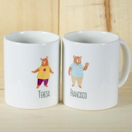 Pack de tazas familia Oso personalizado Pack de tazas familia Oso personalizado