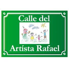 Placa de calle con el dibujo de tu hijo Placa de calle con el dibujo de tu hijo