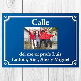 Placa de calle foto personalizada para profe Placa de calle foto personalizada para profe