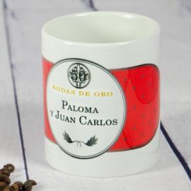 Taza personalizada para Bodas de Oro Taza personalizada para Bodas de Oro