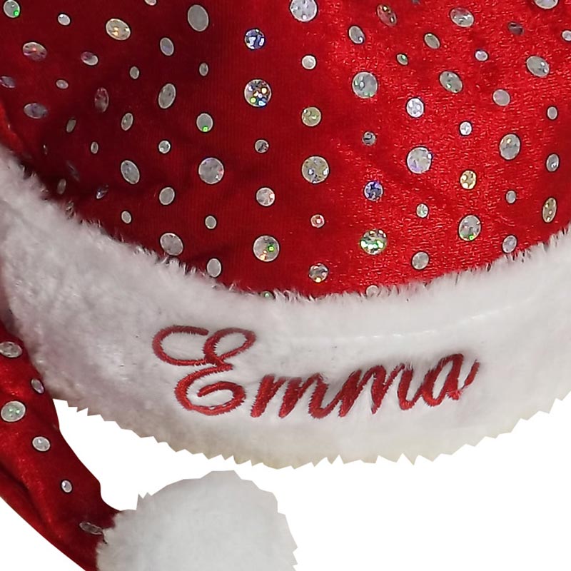 Regalos personalizados: Diseño y decoración: Gorro bordado de Papá Noel con brillos