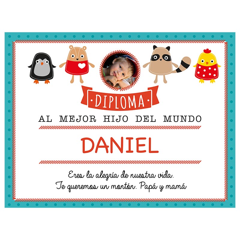 Regalos personalizados: Diseño y decoración: Diploma para el mejor hijo con foto