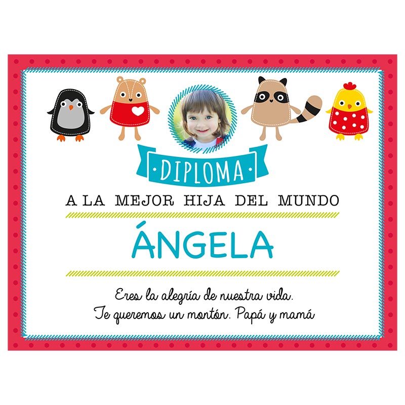 Regalos personalizados: Diseño y decoración: Diploma para la mejor hija con foto