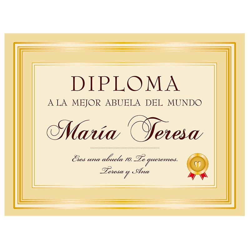 Regalos personalizados: Diseño y decoración: Diploma personalizado 