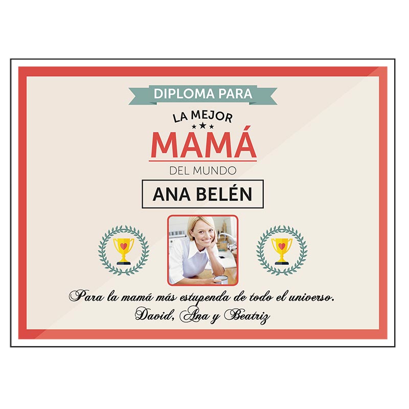 Regalos personalizados: Diseño y decoración: Diploma personalizado mejor mamá