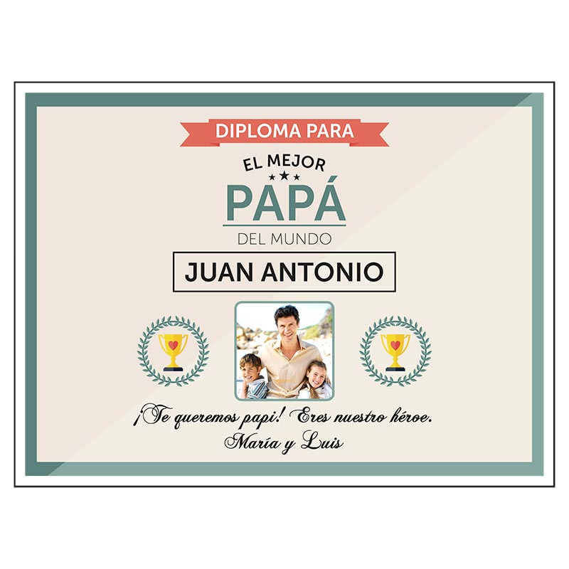 Regalos personalizados: Diseño y decoración: Diploma personalizado mejor papá