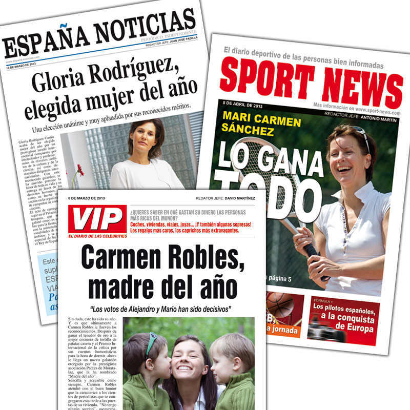 Regalos personalizados: Regalos con fotos: Falsa portada de periódico para ella