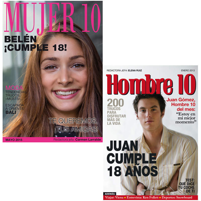 Regalos personalizados: Diseño y decoración: Falsa portada de revista "18 años"