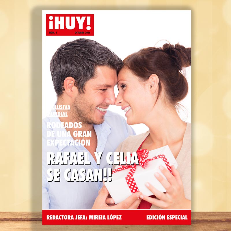 Regalos personalizados: Diseño y decoración: Falsa portada de revista especial boda