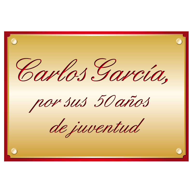 Regalos personalizados: Diseño y decoración: Placa conmemorativa personalizada