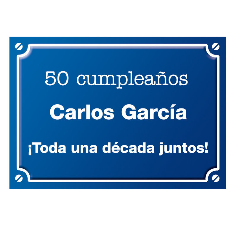 Regalos personalizados: Diseño y decoración: Placa de calle "50 años" personalizada