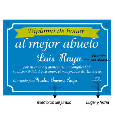 Regalos personalizados: Diseño y decoración: Diploma al mejor abuelo del mundo