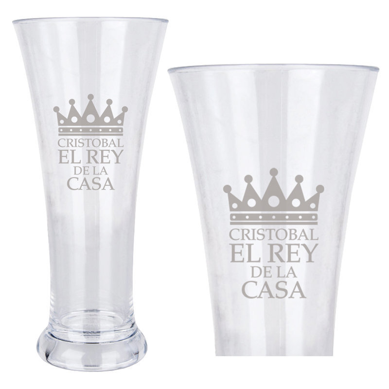 Regalos personalizados: Cristaler&iacute;a personalizada: Copa de cerveza "El rey de la casa"