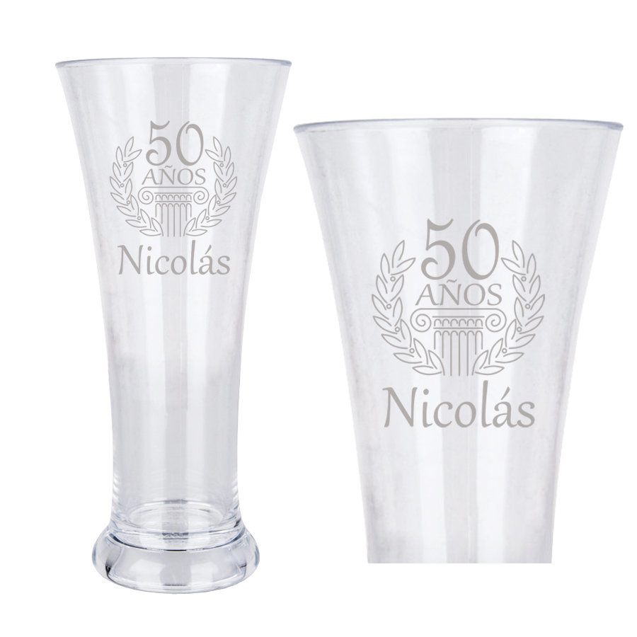 Regalos personalizados: Cristaler&iacute;a personalizada: Copa de cerveza grabada para cumplea&ntilde;os