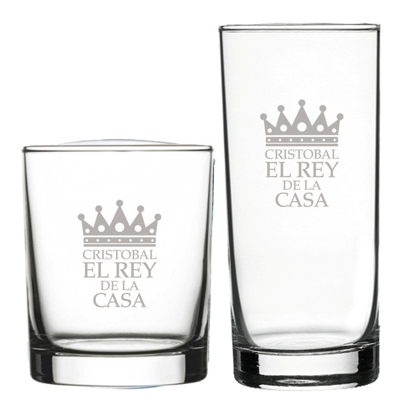 Regalos personalizados: Cristaler&iacute;a personalizada: Vaso de whisky grabado para el rey de la casa