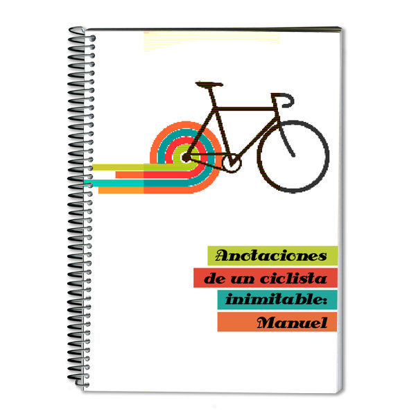 Regalos personalizados: Regalos con nombre: Cuaderno Ciclista personalizado
