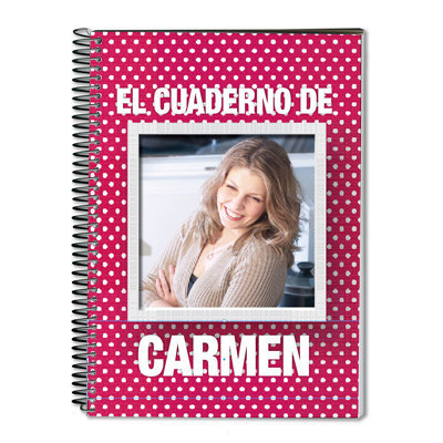 Regalos personalizados: Regalos con nombre: Cuaderno de lunares con tu foto