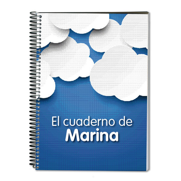 Regalos personalizados: Cuadernos: Cuaderno Nubes personalizado