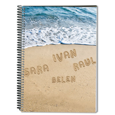 Regalos personalizados: Regalos con nombre: Cuaderno portada playa personalizada