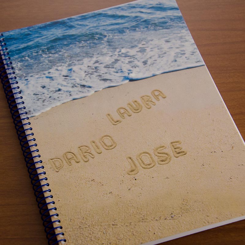 Cuaderno portada playa personalizada
