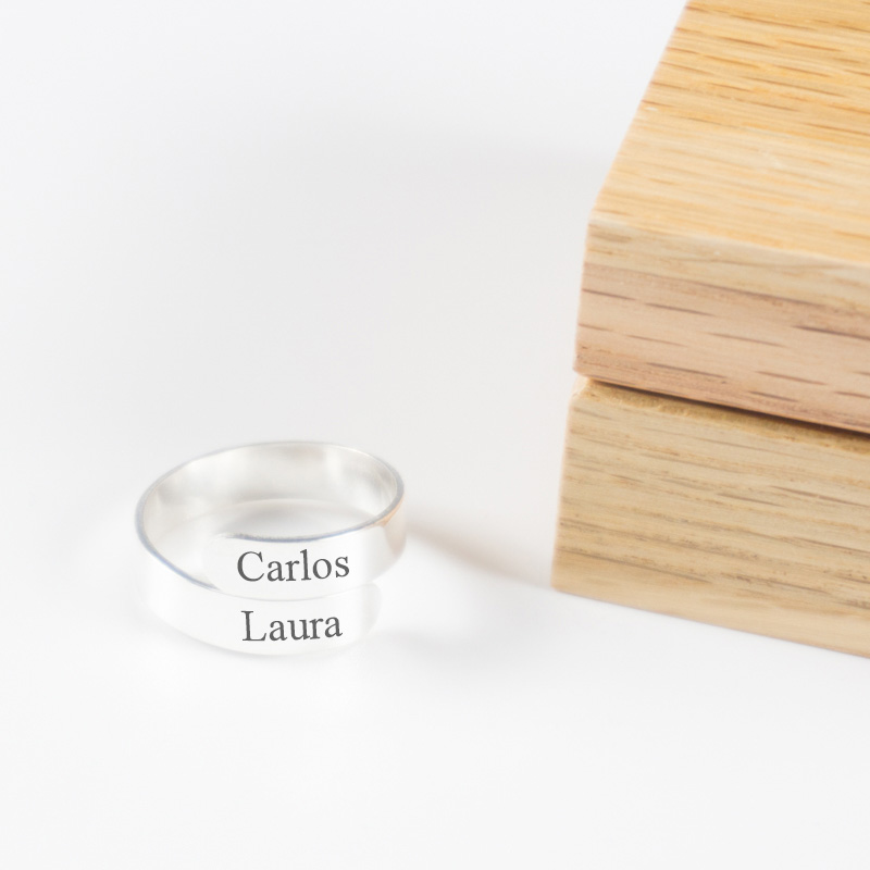 Regalos personalizados: Regalos con nombre: Anillo de plata personalizado