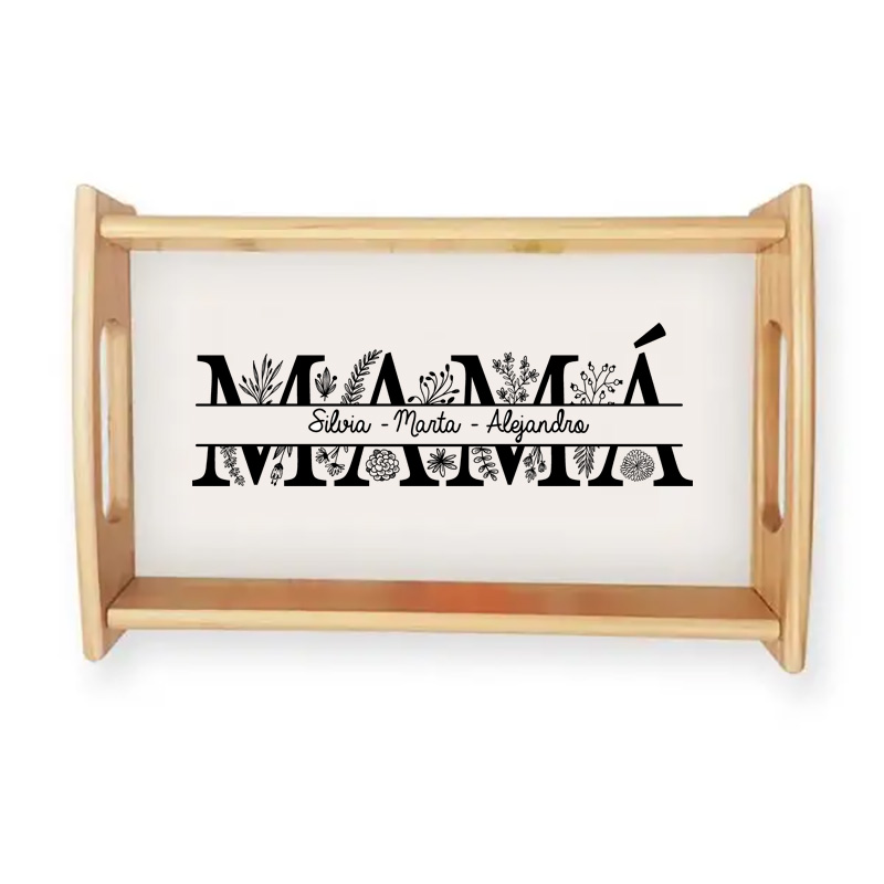 Regalos personalizados: Diseño y decoración: Bandeja de madera personalizada para Mamá