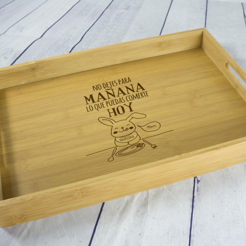 Regalos personalizados: Diseño y decoración: Bandeja divertida con nombre grabado