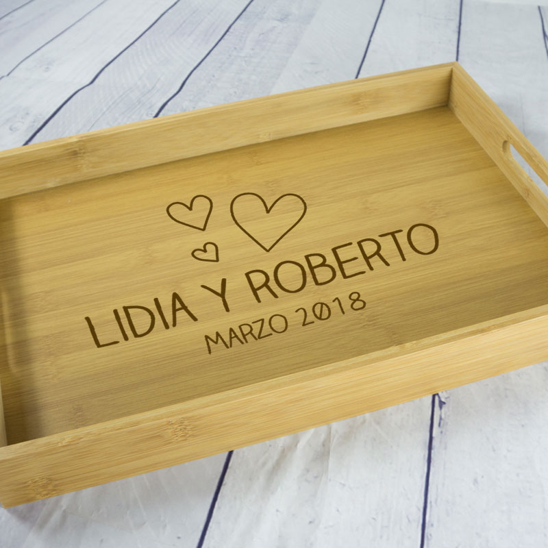 Regalos personalizados: Diseño y decoración: Bandeja grabada para pareja