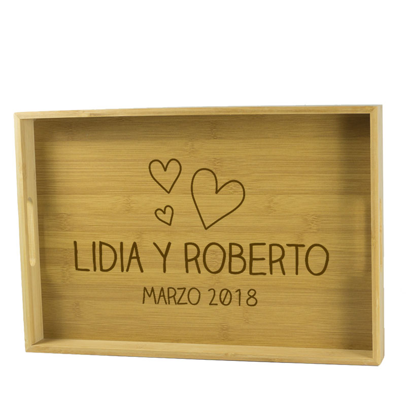 Regalos personalizados: Diseño y decoración: Bandeja grabada para pareja