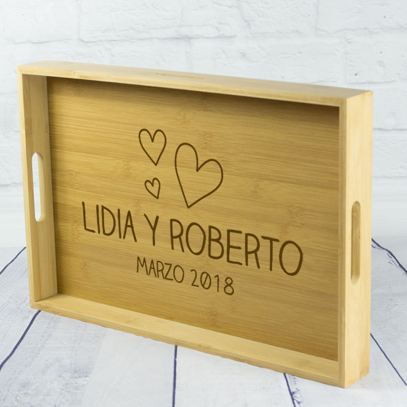 Regalos personalizados: Diseño y decoración: Bandeja grabada para pareja