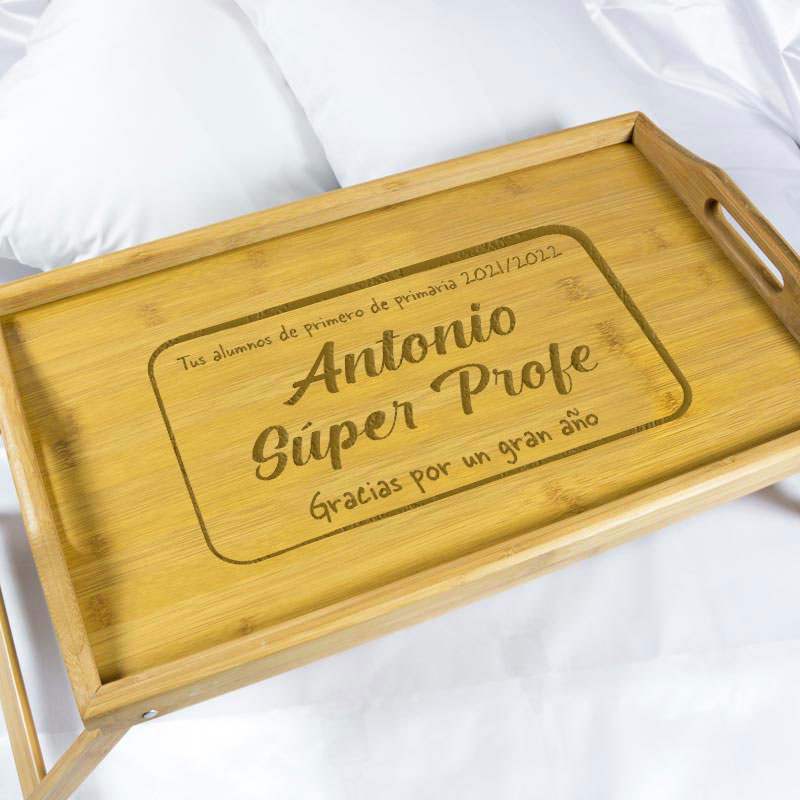 Regalos personalizados: Madera personalizada: Bandeja personalizada para profesores