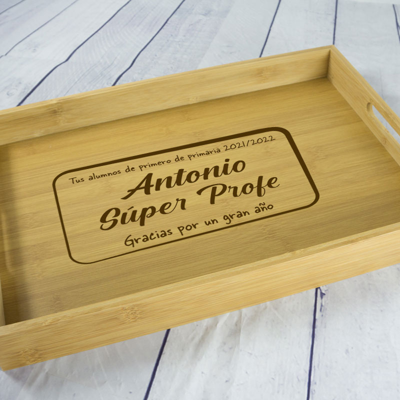 Regalos personalizados: Madera personalizada: Bandeja personalizada para profesores