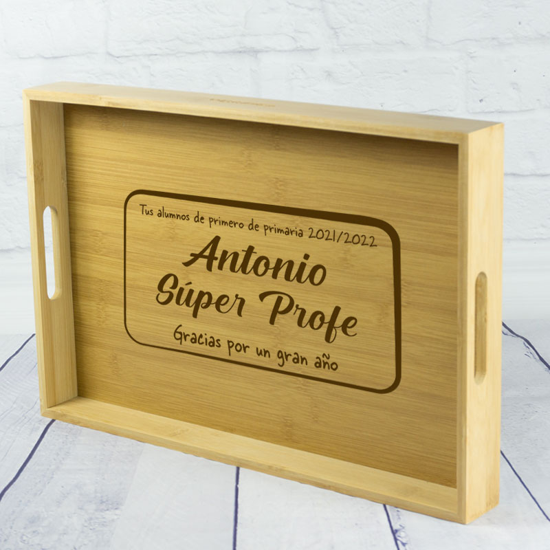 Regalos personalizados: Madera personalizada: Bandeja personalizada para profesores