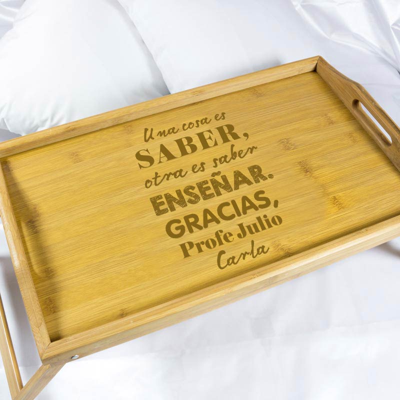 Regalos personalizados: Madera personalizada: Bandeja personalizada 'Saber enseñar'