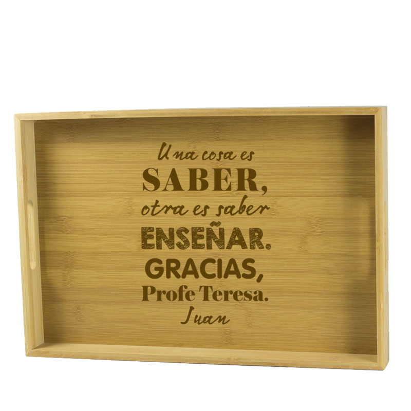 Regalos personalizados: Madera personalizada: Bandeja personalizada 'Saber enseñar' Regalos personalizados: Madera personalizada: Bandeja personalizada 'Saber enseñar'